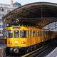 A subway train in Berlin, Germany goes to the Görlitzer Park subway station.